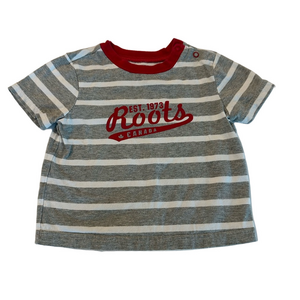 4/20$ Roots baby striped short sleeve shirt size 6-12 months